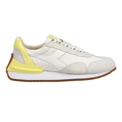 Pre-owned Diadora Equipe Mad Italia Lace Up Mens White, Yellow Sneakers Casual Shoes 1771