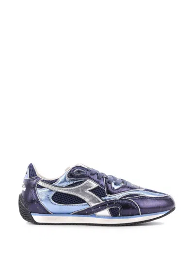Diadora Equipe Revenge Sneakers Aus Metallic-leder In Blue