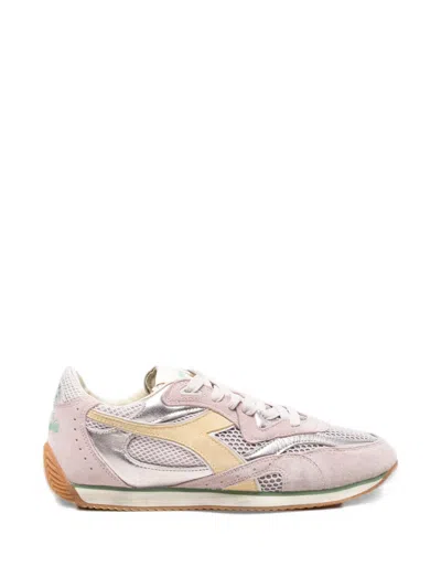 Diadora Equipe Revenge Panelled Leather Sneakers In Pink