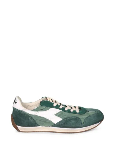 Diadora Equipe Vela Sw Suede-panelled Sneakers In Green