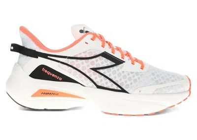 Pre-owned Diadora Frequenza (women's) Sneakers In Black/white/peach Fluo