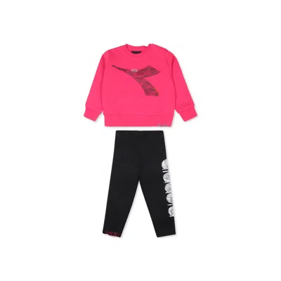 Diadora Fuchsia Set For Baby Girl With Logo