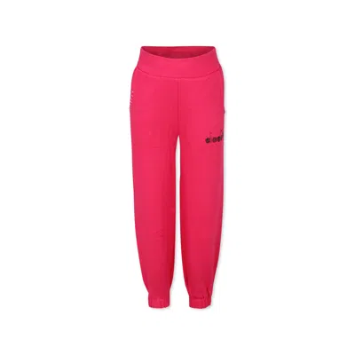 Diadora Kids' Fuchsia Trousers For Girl With Logo