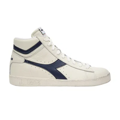 Pre-owned Diadora Game L High Waxed 'white Blue Caspian Sea' | Men's Size 6