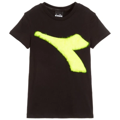 Diadora Kids' Girls Black Cotton Jersey T-shirt