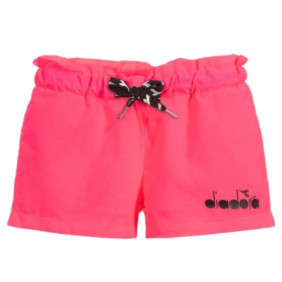 Diadora Kids' Girls Pink Logo Shorts