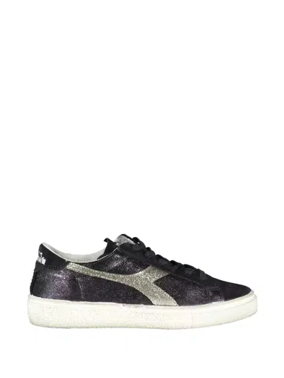 Diadora Glitter Lace-up Sneakers In Black