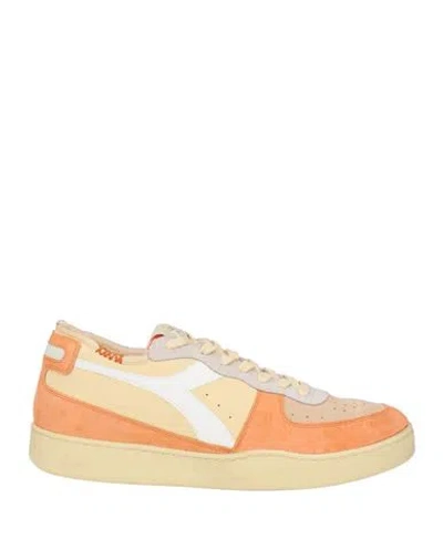 Diadora Heritage Man Sneakers Apricot Size 12 Leather In Orange