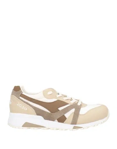 Diadora Heritage Man Sneakers Beige Size 7.5 Leather, Textile Fibers