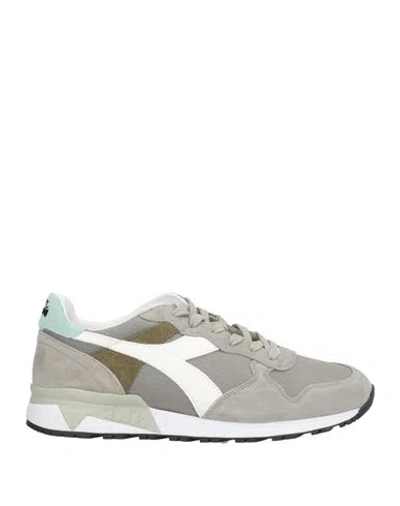 Diadora Heritage Man Sneakers Grey Size 7 Leather, Textile Fibers In Gray