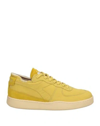 Diadora Heritage Man Sneakers Lime Green Size 8 Leather, Textile Fibers