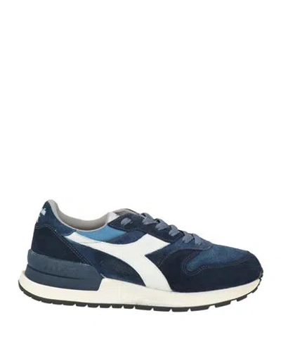 Diadora Heritage Man Sneakers Midnight Blue Size 8 Leather In Multi