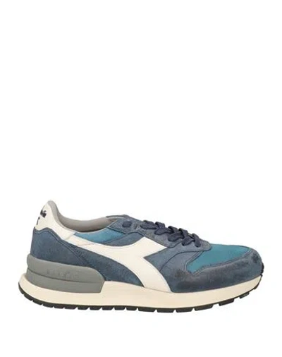 Diadora Heritage Man Sneakers Navy Blue Size 8 Leather, Textile Fibers