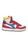 Diadora Heritage Man Sneakers Red Size 8 Leather, Textile Fibers In Red