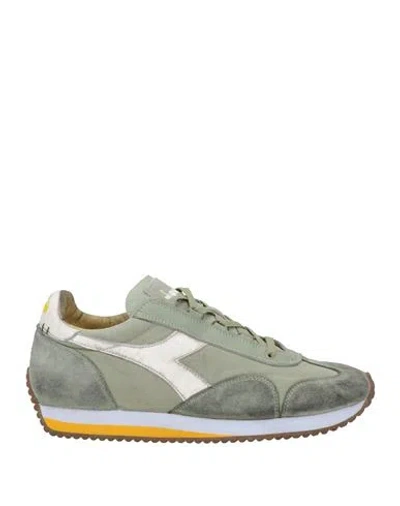 Diadora Heritage Man Sneakers Sage Green Size 8.5 Leather, Textile Fibers In Sage Green