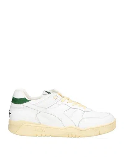 Diadora Heritage Man Sneakers White Size 12 Leather, Textile Fibers