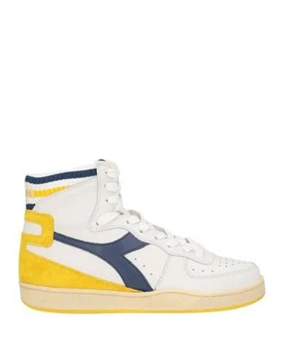 Diadora Heritage Man Sneakers Yellow Size 5.5 Leather, Textile Fibers In Multi