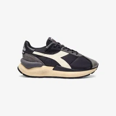 Pre-owned Diadora Heritage Mercury Elite Sneakers Unisex Black White Candid Ai24 In Black White White