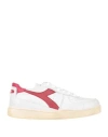 Diadora Heritage Mi Basket Low Used Woman Sneakers White Size 6.5 Soft Leather In White