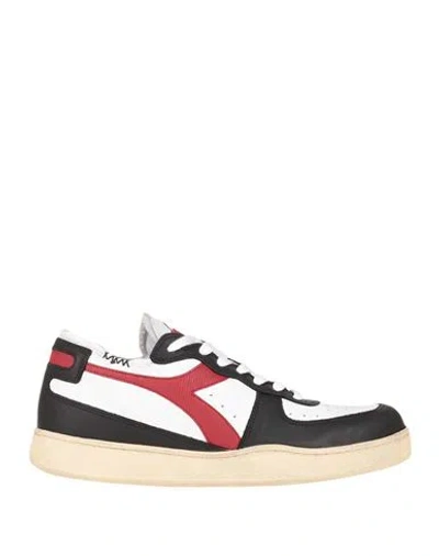 Diadora Heritage Mi Basket Row Cut Man Sneakers White Size 12 Soft Leather