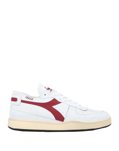 Diadora Heritage Mi Basket Row Cut Man Sneakers White Size 12.5 Soft Leather
