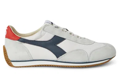 Pre-owned Diadora Heritage Shoes Equipe H Canvas Trainers Leather White/blue Man