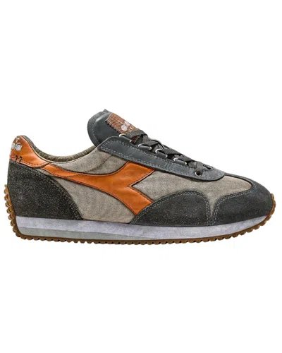 Pre-owned Diadora Heritage Shoes Equipe H Dirty Stone Wash Evo Trainers Leather Blend In Beige Fog