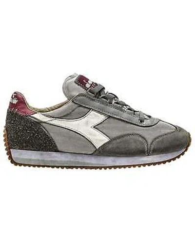 Pre-owned Diadora Heritage Shoes Equipe H Dirty Stone Wash Evo Trainers Leather Blend In Gray
