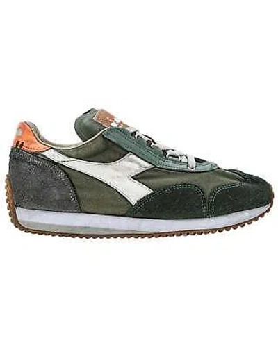 Pre-owned Diadora Heritage Shoes Equipe H Dirty Stone Wash Evo Trainers Leather Green Man