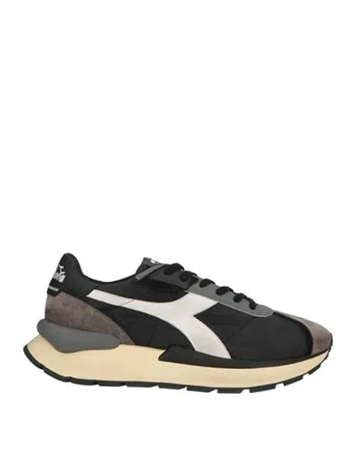 Diadora Heritage Woman Sneakers Black Size 9 Leather, Textile Fibers