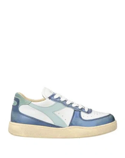 Diadora Heritage Woman Sneakers Blue Size 6 Leather In Black