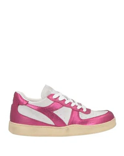 Diadora Heritage Woman Sneakers Fuchsia Size 7.5 Leather In Pink