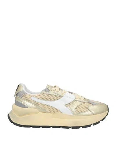 Diadora Heritage Woman Sneakers Gold Size 6.5 Leather, Textile Fibers