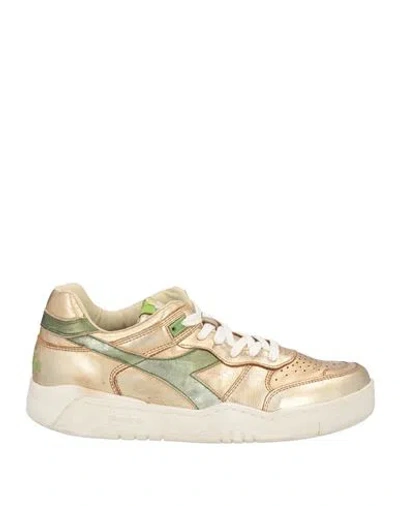 Diadora Heritage Woman Sneakers Gold Size 7.5 Leather