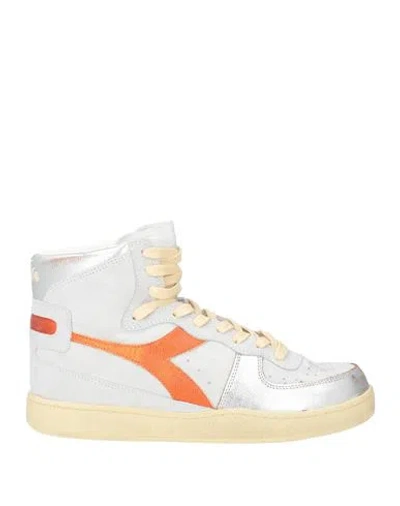 Diadora Heritage Woman Sneakers Light Grey Size 8.5 Leather