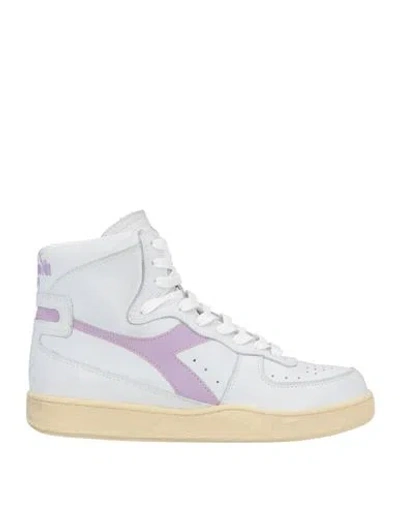 Diadora Heritage Woman Sneakers Lilac Size 7.5 Leather In White