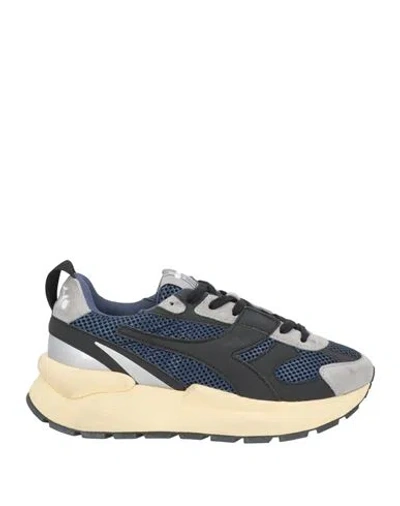 Diadora Heritage Woman Sneakers Navy Size 5.5 Leather, Textile Fibers