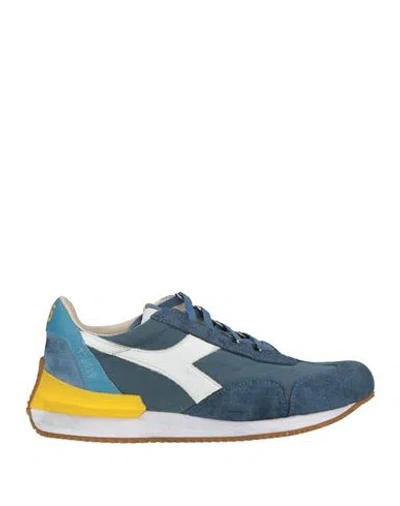 Diadora Heritage Woman Sneakers Navy Size 7 Leather, Textile Fibers In Multi