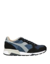 Diadora Heritage Woman Sneakers Navy Size 8.5 Leather, Textile Fibers In Blue