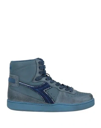 Diadora Heritage Woman Sneakers Slate Blue Size 7.5 Leather