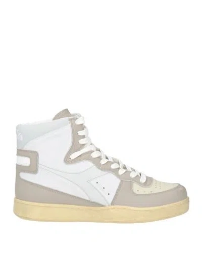 Diadora Heritage Woman Sneakers Taupe Size 8.5 Leather In White