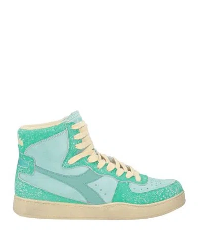 Diadora Heritage Woman Sneakers Turquoise Size 7.5 Leather In Green