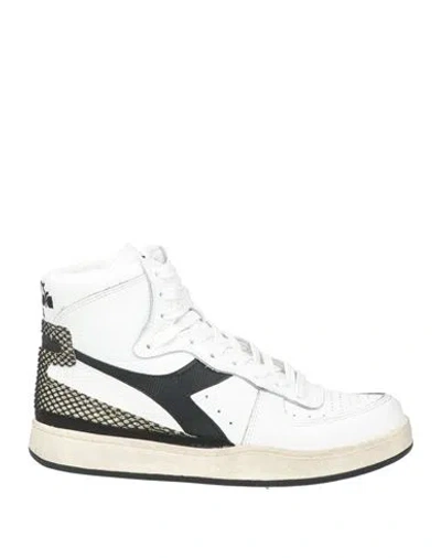Diadora Heritage Woman Sneakers White Size 10 Leather In Black