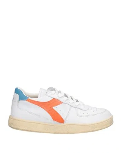 Diadora Heritage Woman Sneakers White Size 11.5 Leather In Animal Print