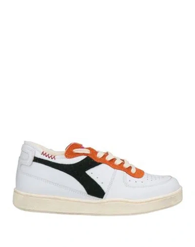 Diadora Heritage Woman Sneakers White Size 5.5 Leather, Textile Fibers