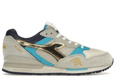 Pre-owned Diadora Intrepid Hanon Glorious Moments Pack Sneakers In Grey/blue/gold In Multi