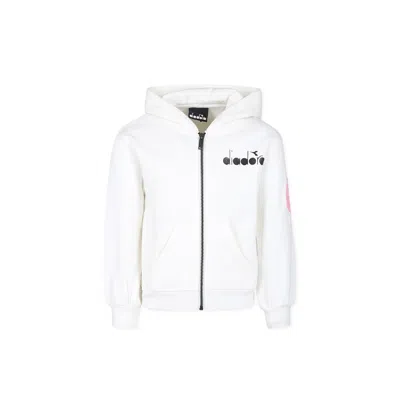 Diadora Kids' Ivory Sweatshirt For Girl With Logo