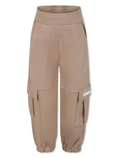 Diadora Junior Kids' Cotton Trousers In Brown