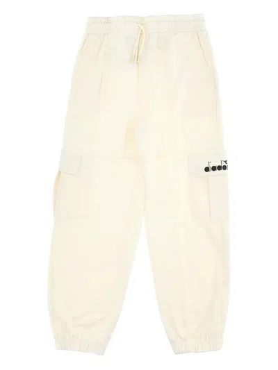 Diadora Junior Kids' Logo-detail Cargo Trousers In Neutral