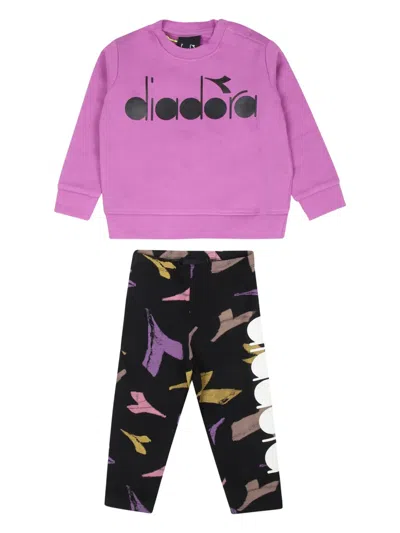 Diadora Junior Babies' Logo-print Tracksuit In Purple